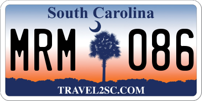 SC license plate MRM086
