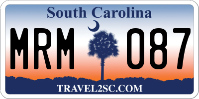 SC license plate MRM087