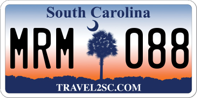 SC license plate MRM088