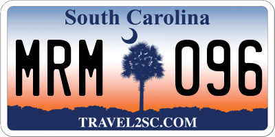 SC license plate MRM096