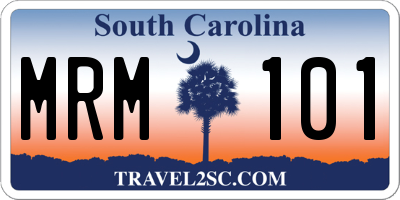 SC license plate MRM101