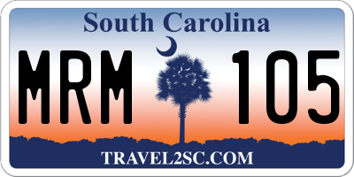 SC license plate MRM105