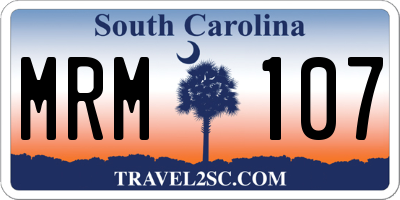 SC license plate MRM107