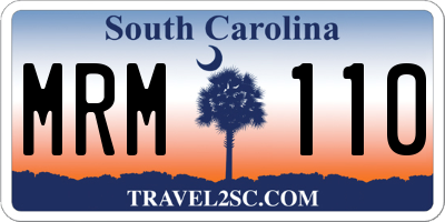 SC license plate MRM110