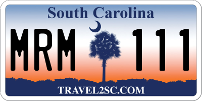 SC license plate MRM111