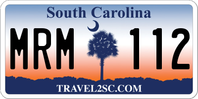 SC license plate MRM112