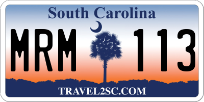 SC license plate MRM113
