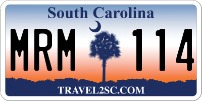SC license plate MRM114