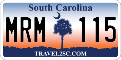 SC license plate MRM115