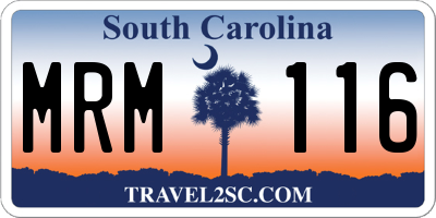 SC license plate MRM116