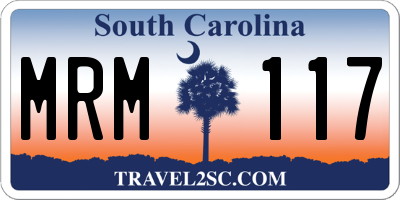 SC license plate MRM117