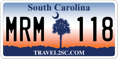 SC license plate MRM118