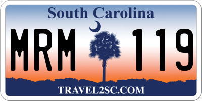 SC license plate MRM119