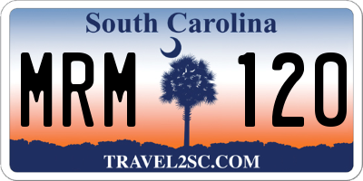 SC license plate MRM120