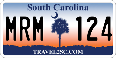 SC license plate MRM124