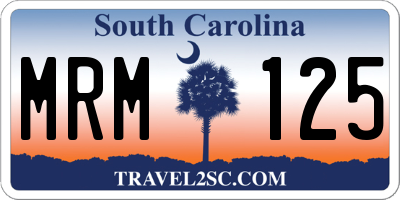SC license plate MRM125