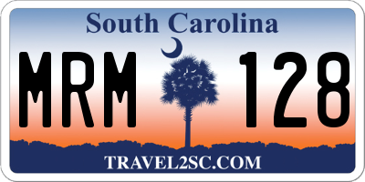 SC license plate MRM128
