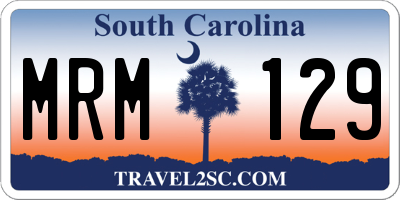 SC license plate MRM129