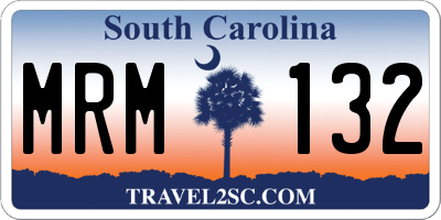 SC license plate MRM132