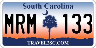 SC license plate MRM133