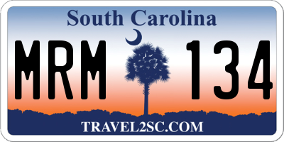 SC license plate MRM134