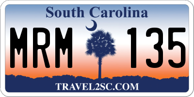 SC license plate MRM135