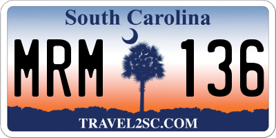 SC license plate MRM136