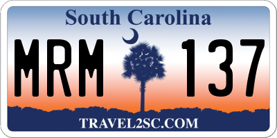 SC license plate MRM137