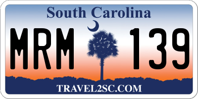 SC license plate MRM139