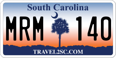 SC license plate MRM140