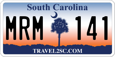 SC license plate MRM141