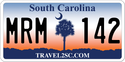 SC license plate MRM142