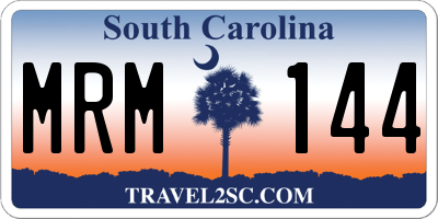 SC license plate MRM144