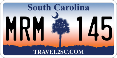SC license plate MRM145