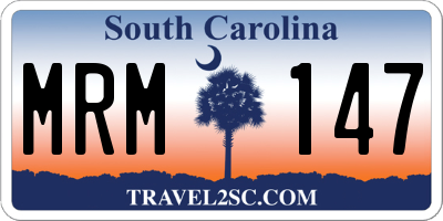 SC license plate MRM147
