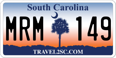 SC license plate MRM149