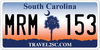 SC license plate MRM153