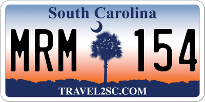 SC license plate MRM154