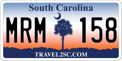 SC license plate MRM158