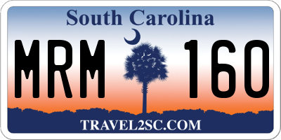 SC license plate MRM160