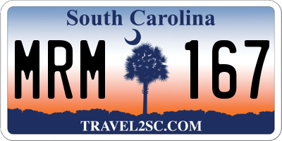 SC license plate MRM167