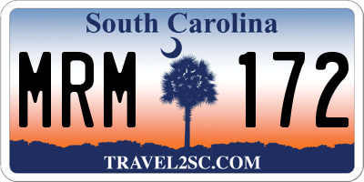 SC license plate MRM172