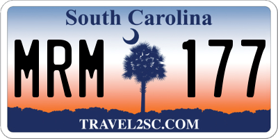 SC license plate MRM177