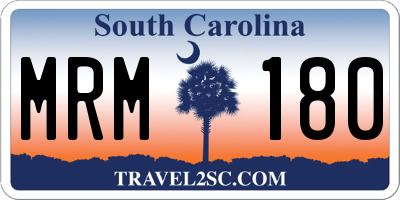SC license plate MRM180
