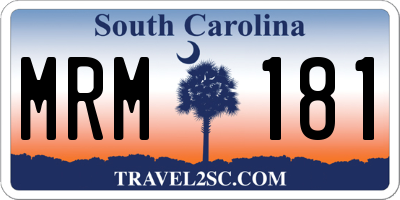 SC license plate MRM181