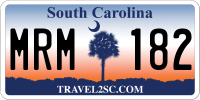 SC license plate MRM182