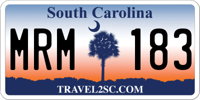 SC license plate MRM183