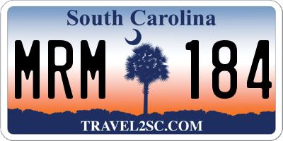 SC license plate MRM184