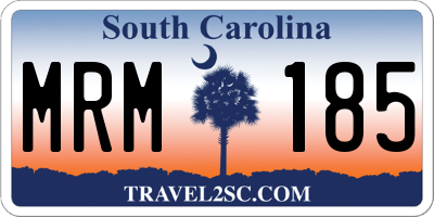SC license plate MRM185