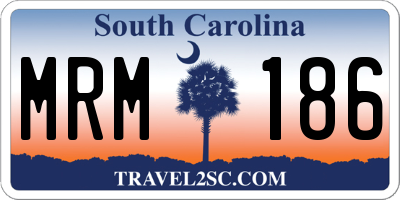 SC license plate MRM186